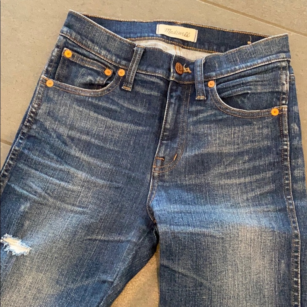 9" High Riser Skinny Skinny In Rip Repair - Picture 2 of 8